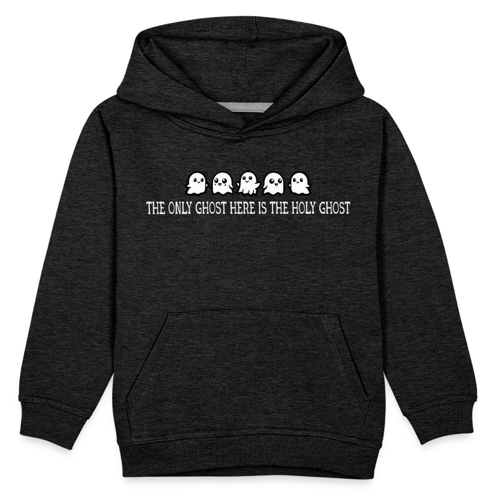 The Only Ghost Here is the Holy Ghost (W) Kid's Hoodie - charcoal grey