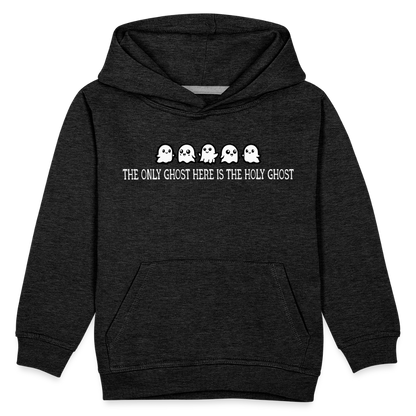 The Only Ghost Here is the Holy Ghost (W) Kid's Hoodie - charcoal grey