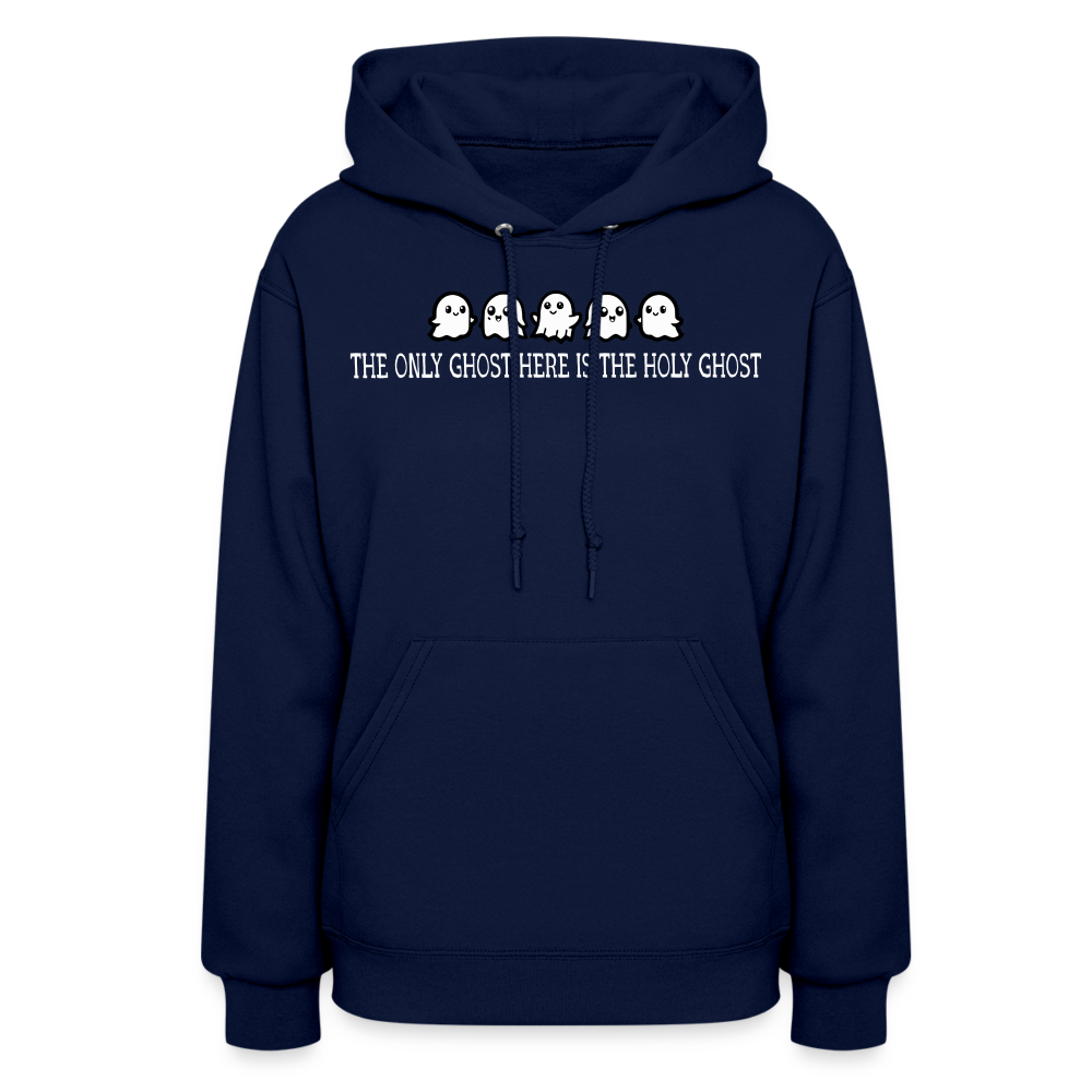 The Only Ghost Here is the Holy Ghost (W) Women's Hoodie - navy