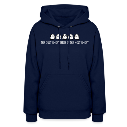 The Only Ghost Here is the Holy Ghost (W) Women's Hoodie - navy