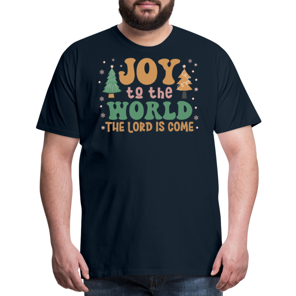 Joy to the World Christmas Family Men's Premium T-Shirt - deep navy