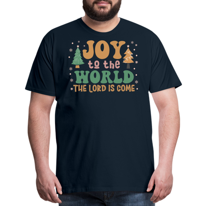 Joy to the World Christmas Family Men's Premium T-Shirt - deep navy