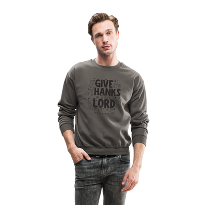 Give Thanks to the Lord Men's Sweater - asphalt gray