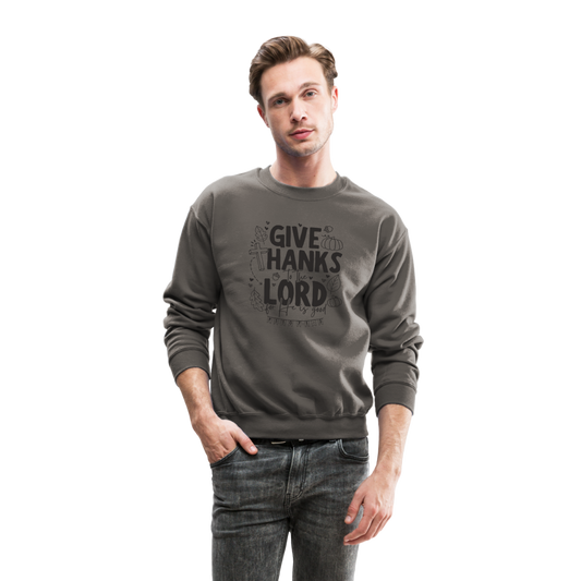 Give Thanks to the Lord Men's Sweater - asphalt gray