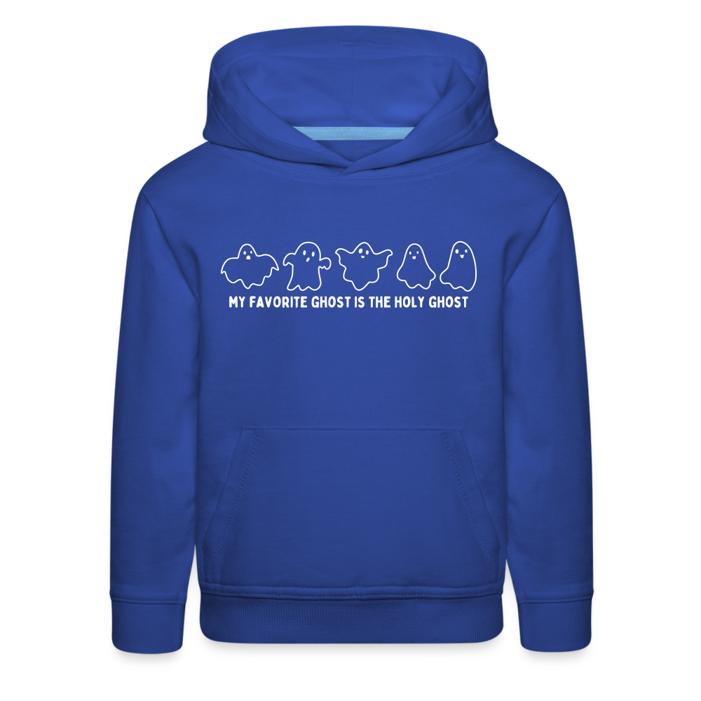 My Favorite Ghost is the Holy Ghost (Outline) Youth Hoodie - royal blue