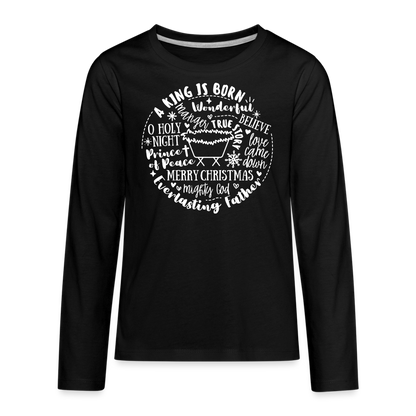 Manger Collage (W) Kid's Long Sleeve Shirt - black