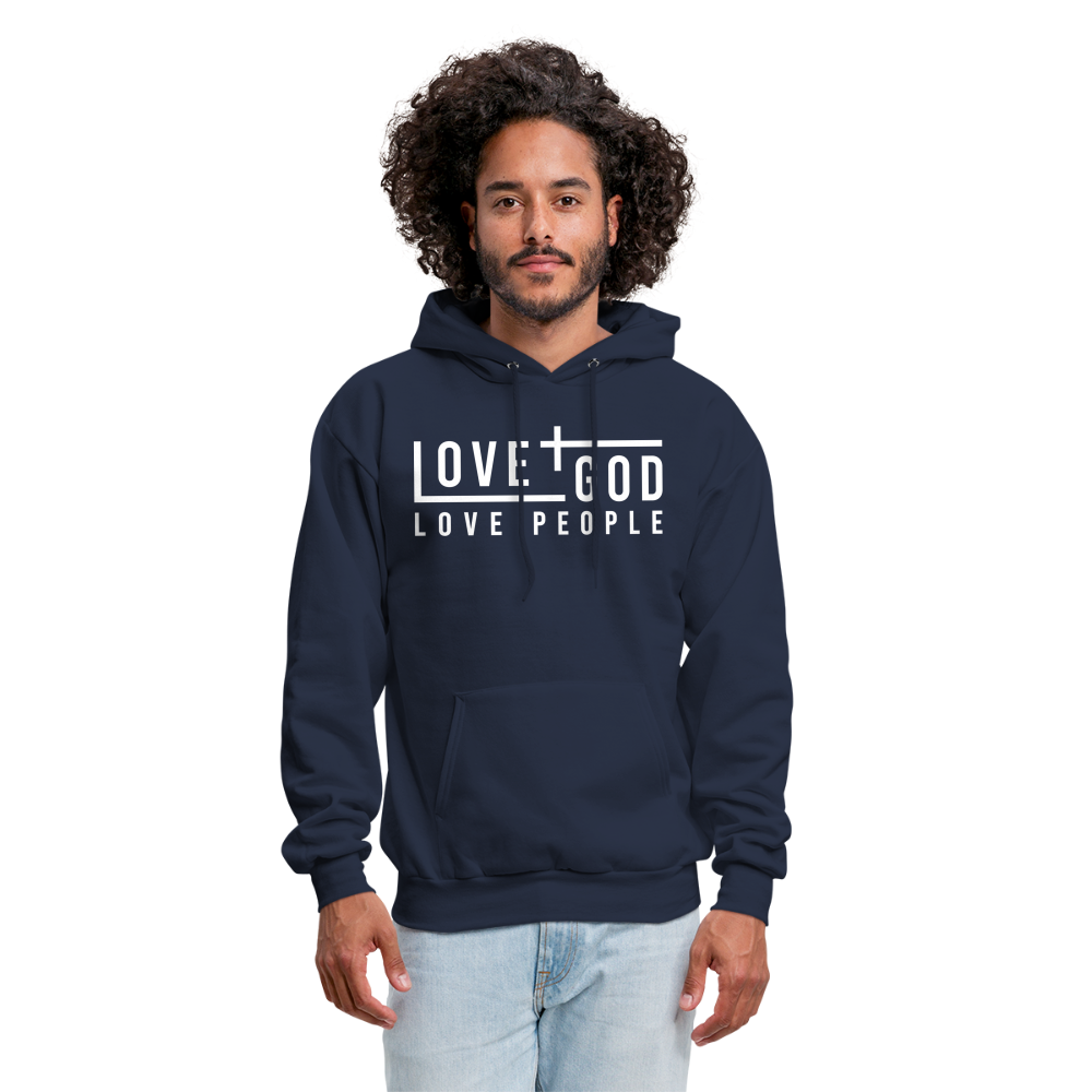 Love God Love People Men's Hoodie - navy