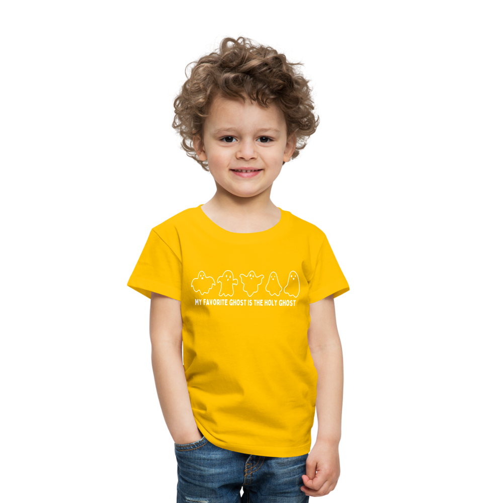 My Favorite Ghost is the Holy Ghost (Outline) Toddler T-Shirt - sun yellow