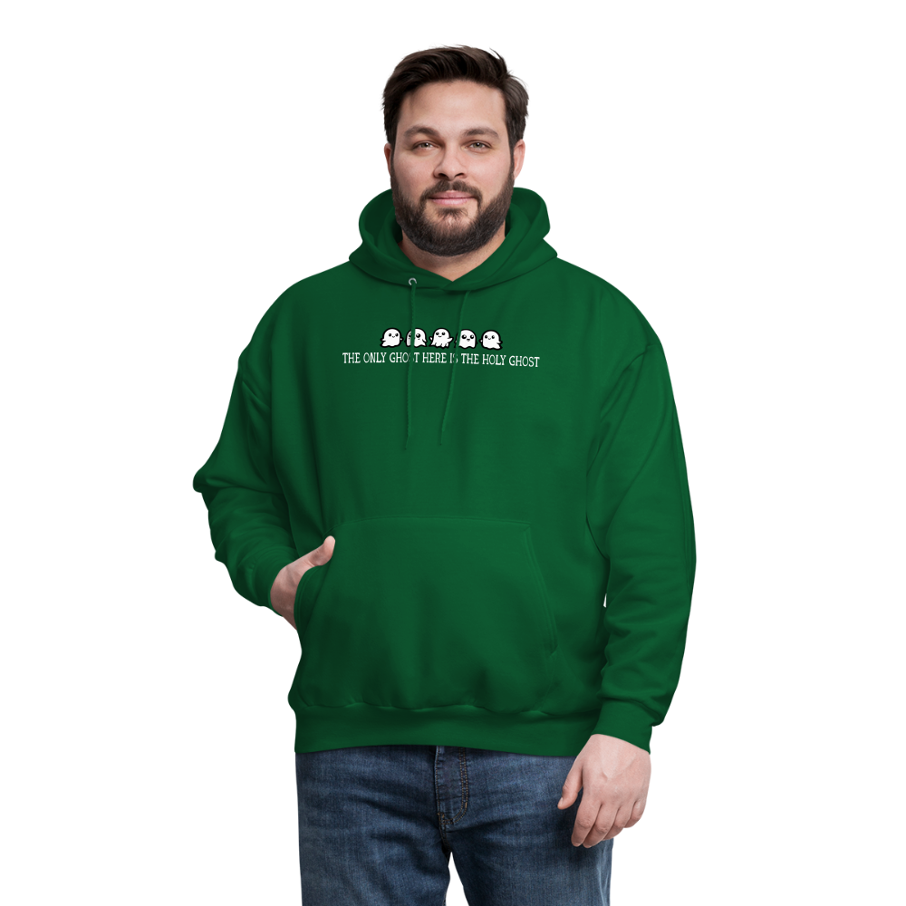 The Only Ghost Here is the Holy Ghost (W) Men's Hoodie - forest green