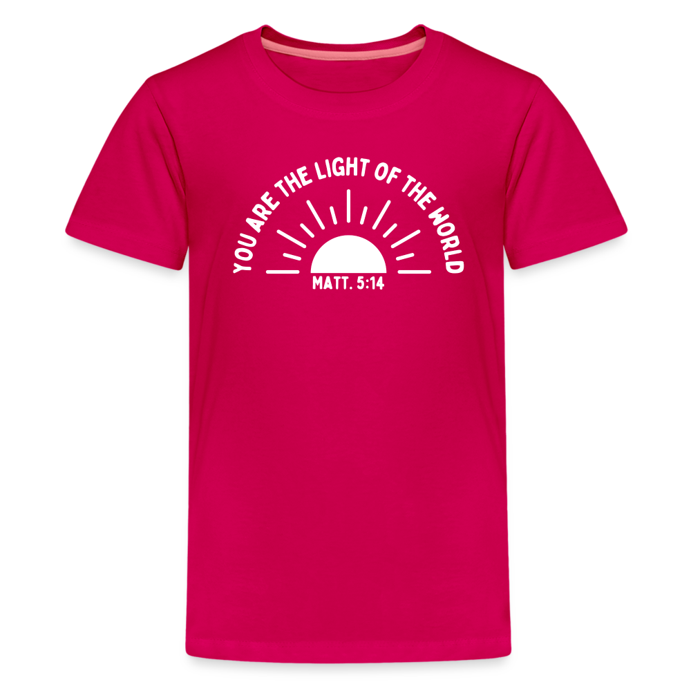 You are the Light of the World (W) Kid's T-Shirt - dark pink