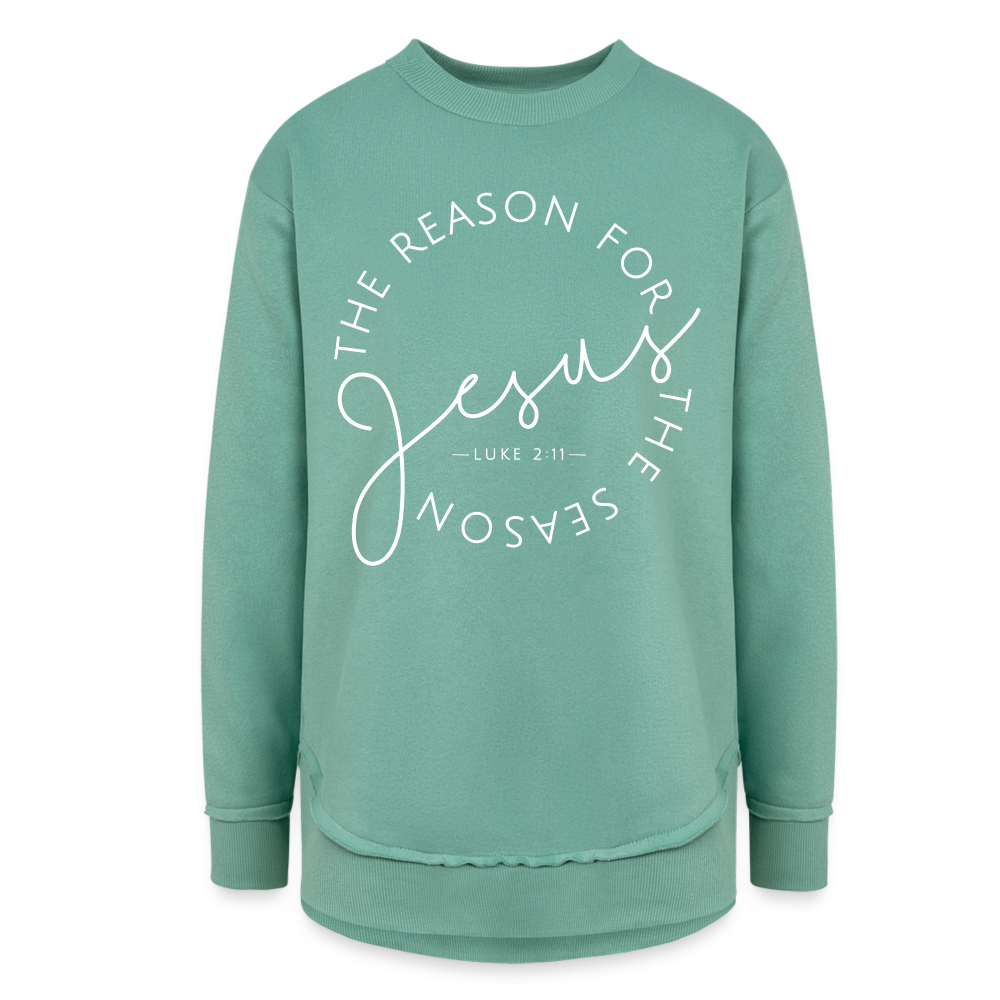 The Reason for the Season (W) Christmas Women's Weekend Tunic Fleece Sweatshirt - saltwater