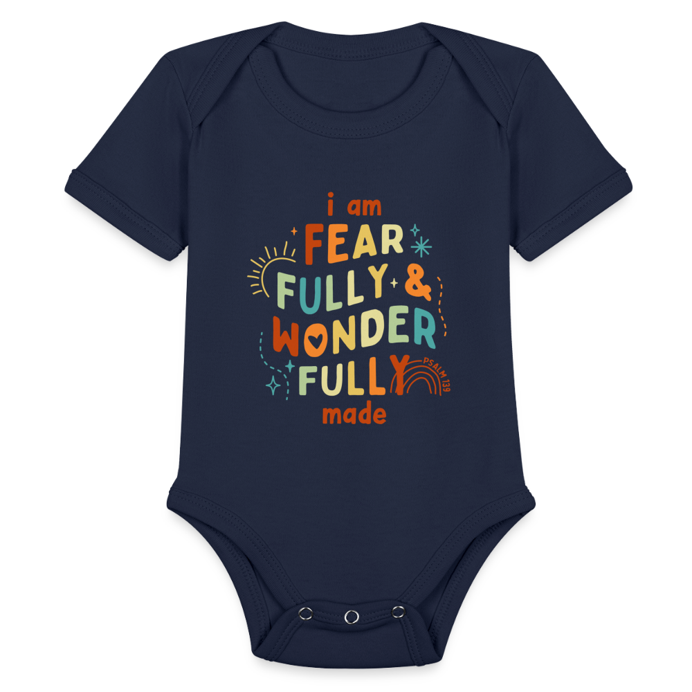 I Am Fearfully & Wonderfull Made (Color) Baby Onesie Bodysuit - dark navy