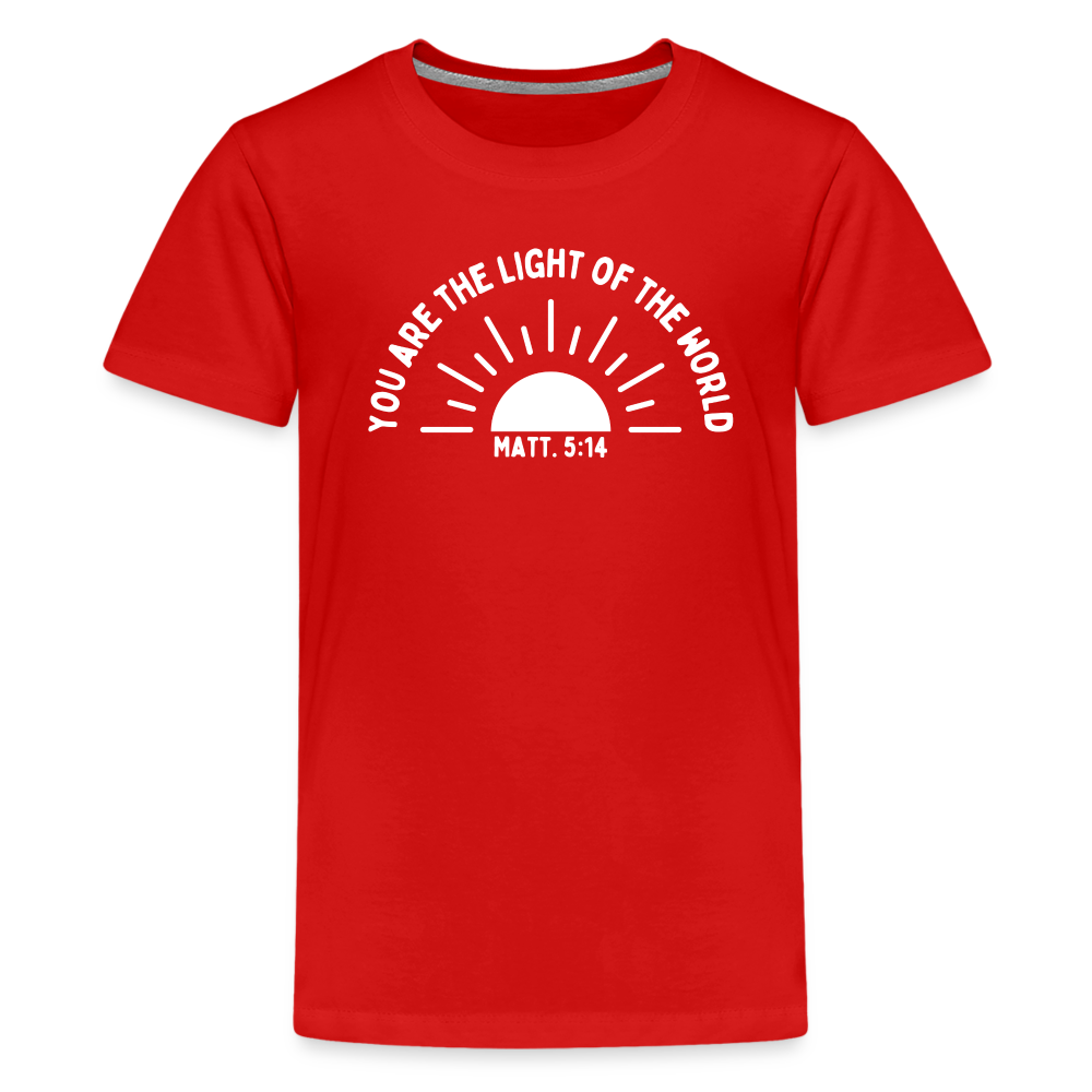 You are the Light of the World (W) Kid's T-Shirt - red