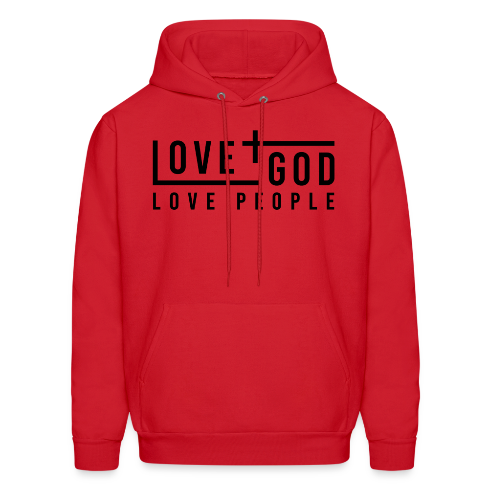 Love God Love People Men's Hoodie - red