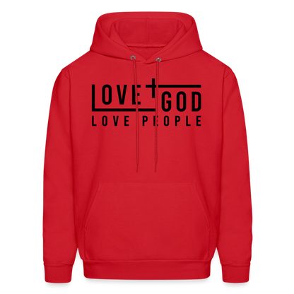 Love God Love People Men's Hoodie - red