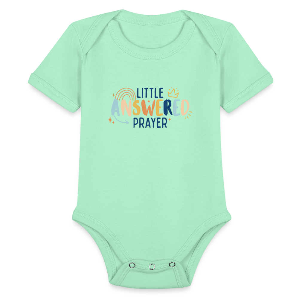 Little Answered Prayer Baby Onesie Bodysuit - light mint