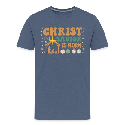 Christ the Savior is Born Christmas Family Kids' Premium T-Shirt - heather blue