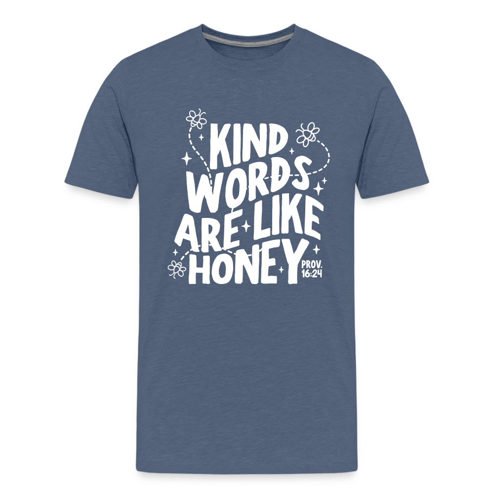 Kind Words are Like Honey (W) Kid's T-Shirt - heather blue