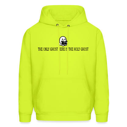 The Only Ghost Here is the Holy Ghost (Bible) Men's Hoodie - safety green