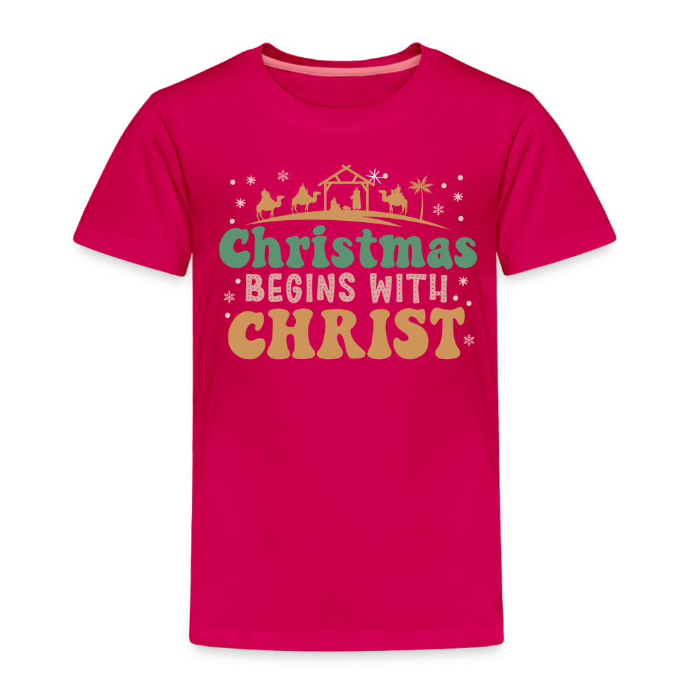 Christmas begins with Christ Family Toddler Premium T-Shirt - dark pink