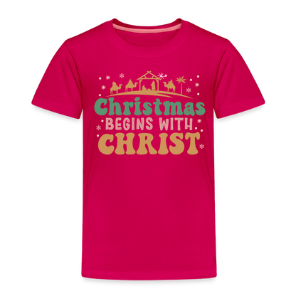 Christmas begins with Christ Family Toddler Premium T-Shirt - dark pink