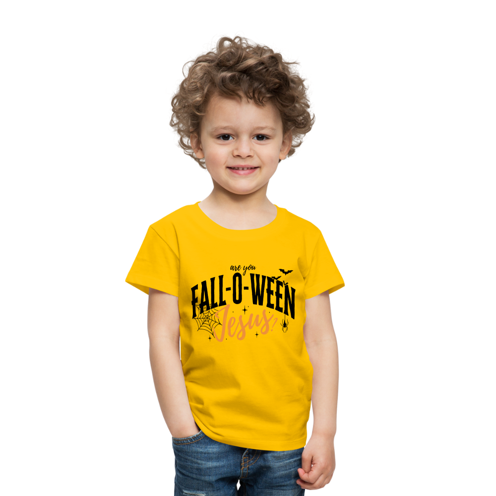 Are You Fall-O-Ween Jesus? Toddler T-Shirt - sun yellow