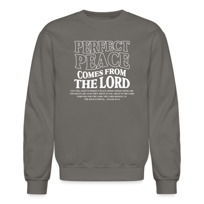 Perfect Peace Comes from the Lord Men's Sweater - asphalt gray