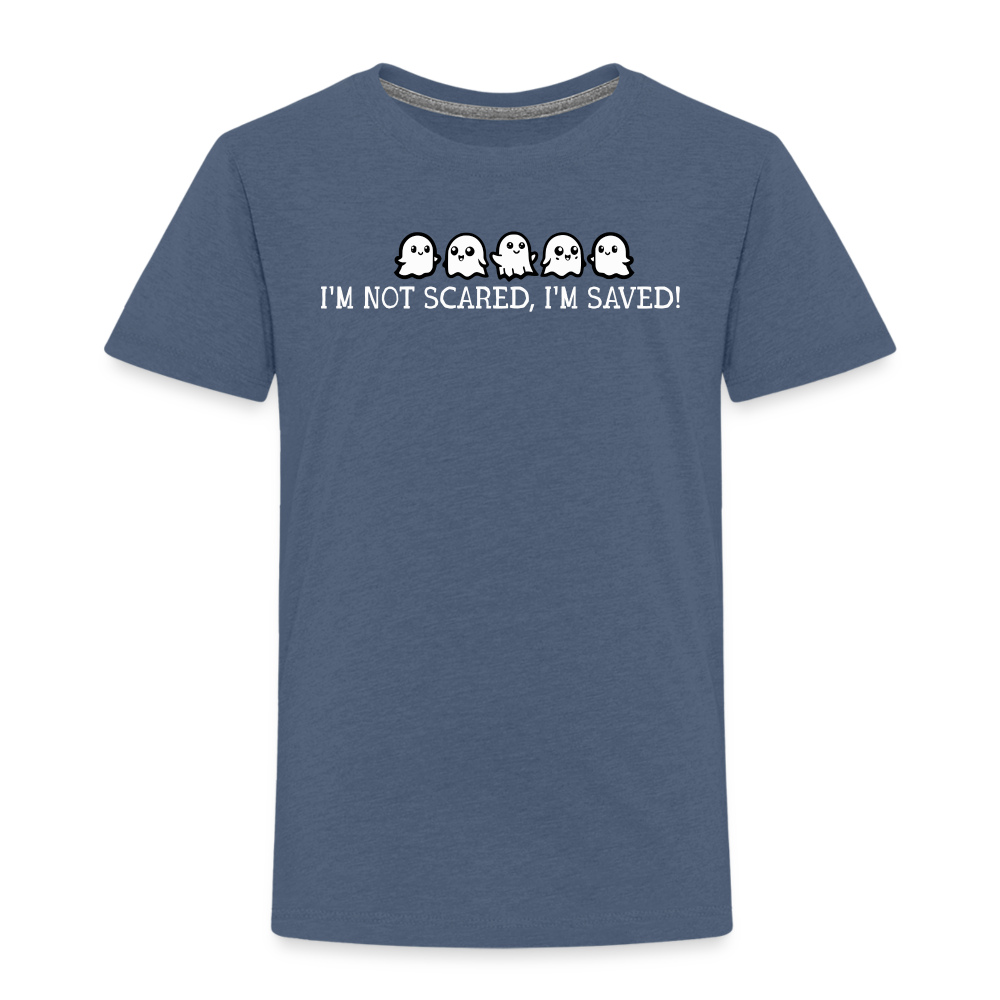 I'm Not Scared I'm Saved (W) Toddler T-Shirt - heather blue