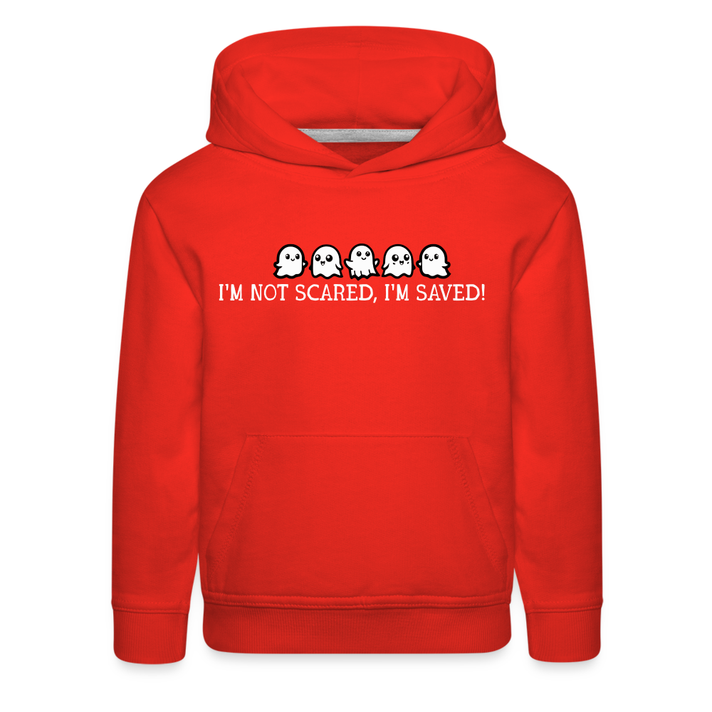 I'm Not Scared I'm Saved (W) Kid's Hoodie - red