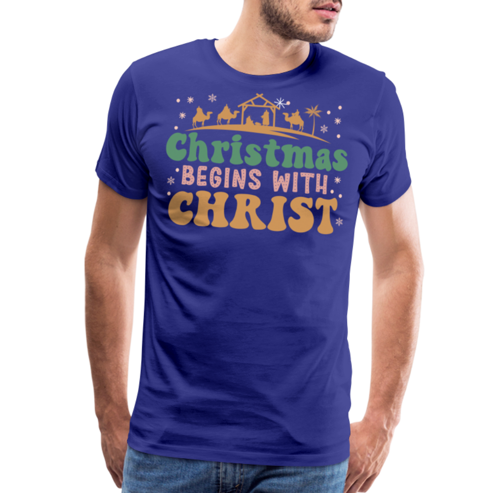 Christmas Begins with Christ is Born Christmas Family Men's Premium T-Shirt - royal blue