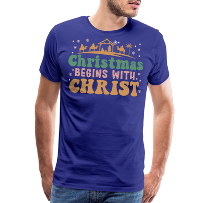 Christmas Begins with Christ is Born Christmas Family Men's Premium T-Shirt - royal blue