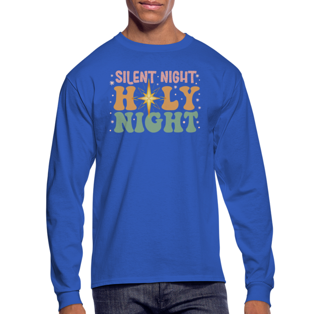 Silent Night Christmas Family Men's Long Sleeve T-Shirt - royal blue