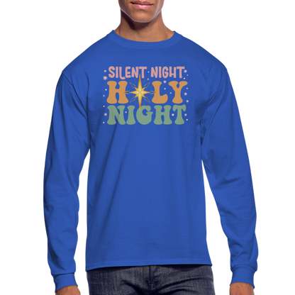 Silent Night Christmas Family Men's Long Sleeve T-Shirt - royal blue