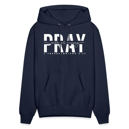 Pray Without Ceasing (W) Men's Hoodie - navy