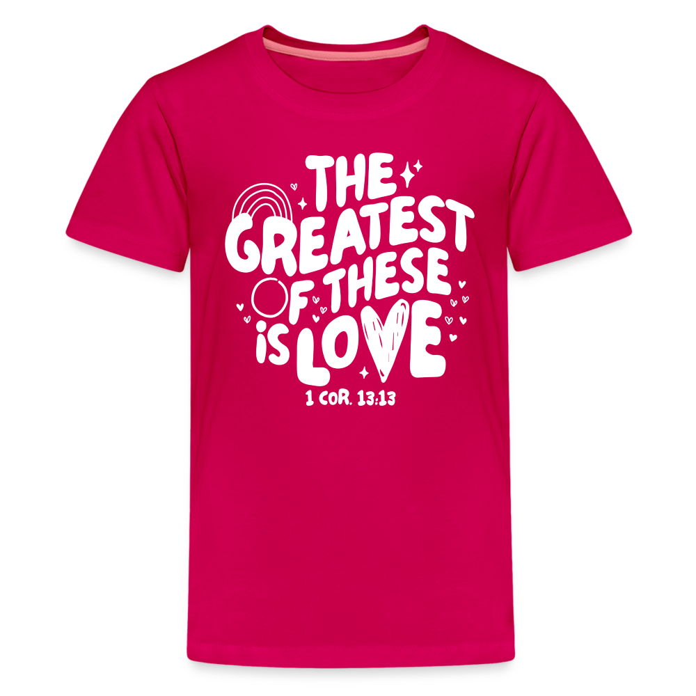 The Greatest of these is Love (W) Kid's T-Shirt - dark pink