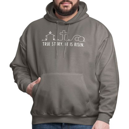 True Story He is Risen (W) Men's Sweater - asphalt gray