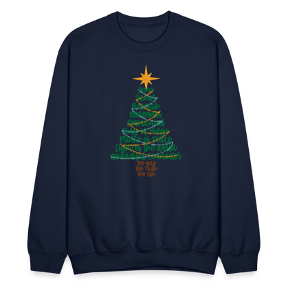 Names of Jesus Christmas Tree Men's Sweater - navy