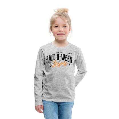 Are You Fall-O-Ween Jesus? Kid's Long Sleeve Shirt - heather gray