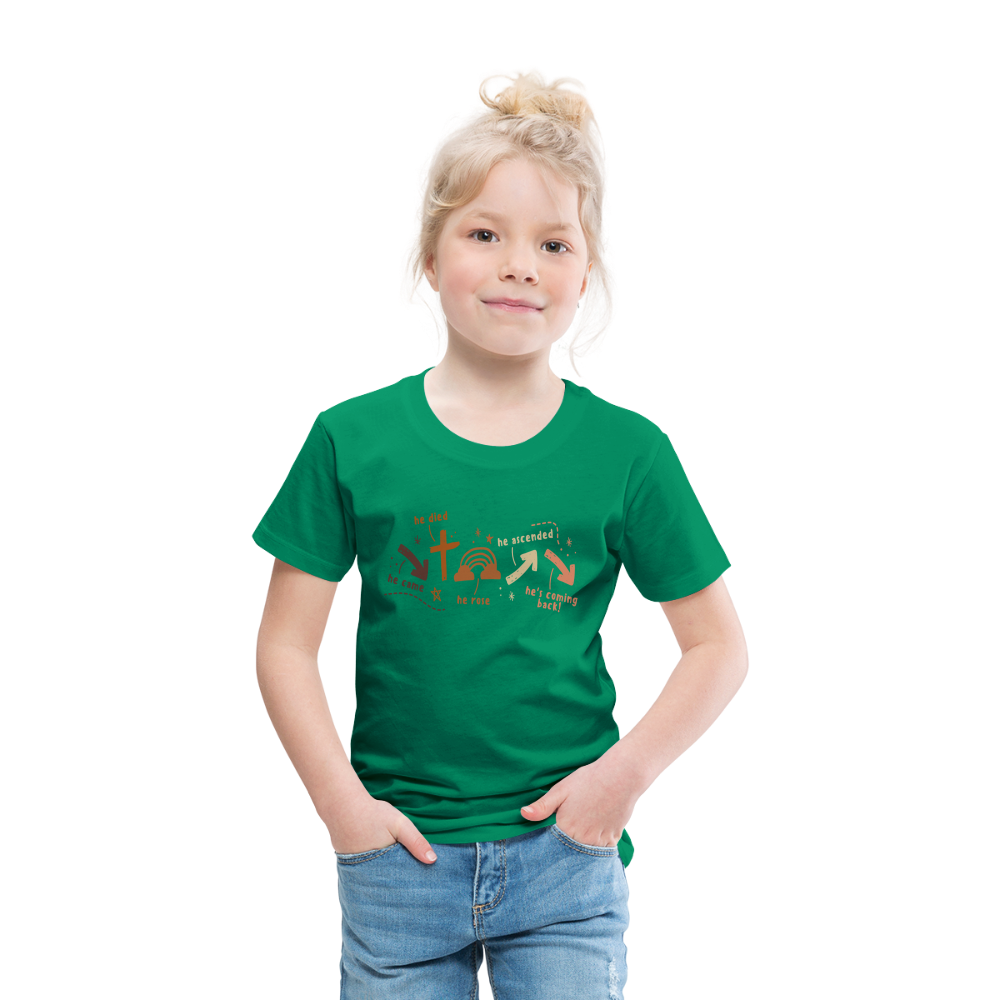 He Came He Died He Rose (Boho) Toddler T-Shirt - kelly green