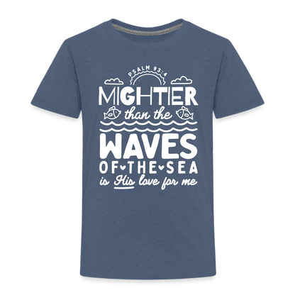 Mightier than the Waves of the Sea (W) Toddler T-Shirt - heather blue