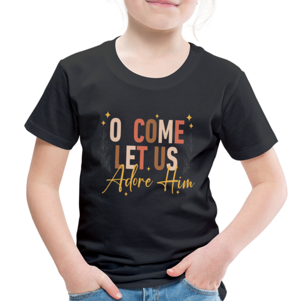 O Come Let us Adore Him Christmas Toddler Shirt - black