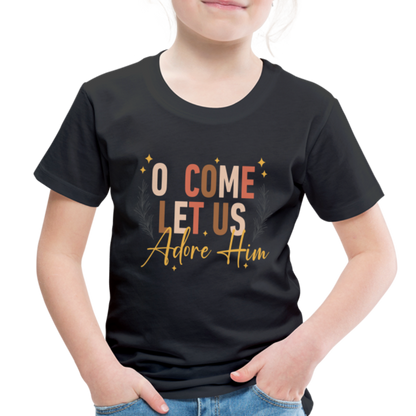 O Come Let us Adore Him Christmas Toddler Shirt - black