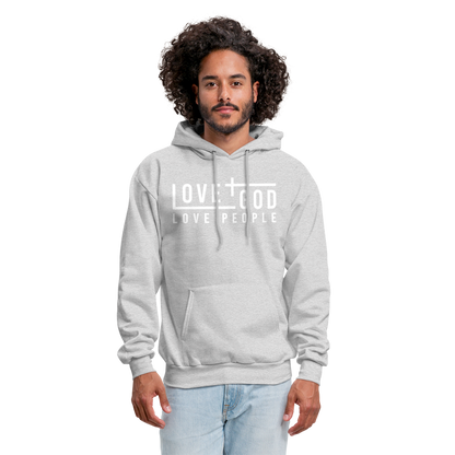 Love God Love People Men's Hoodie - ash 