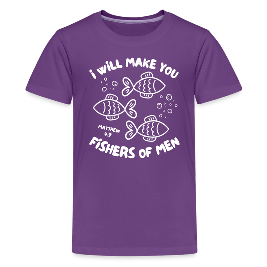 I Will Make You Fishers of Men (W) Kid's T-Shirt - purple