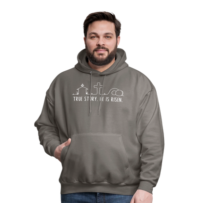 True Story He is Risen (W) Men's Sweater - asphalt gray