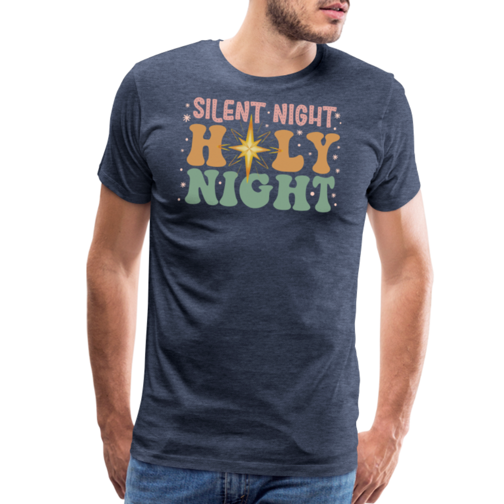 Silent Night Christmas Family Men's Premium T-Shirt - heather blue