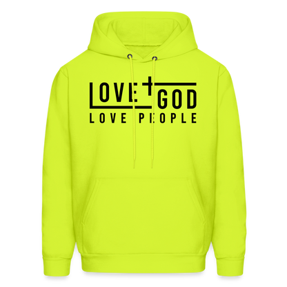 Love God Love People Men's Hoodie - safety green