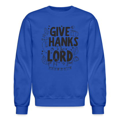 Give Thanks to the Lord Men's Sweater - royal blue