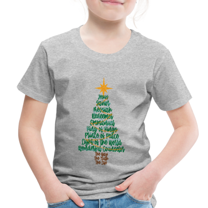 Names of Jesus Christmas Tree Toddler Shirt - heather gray