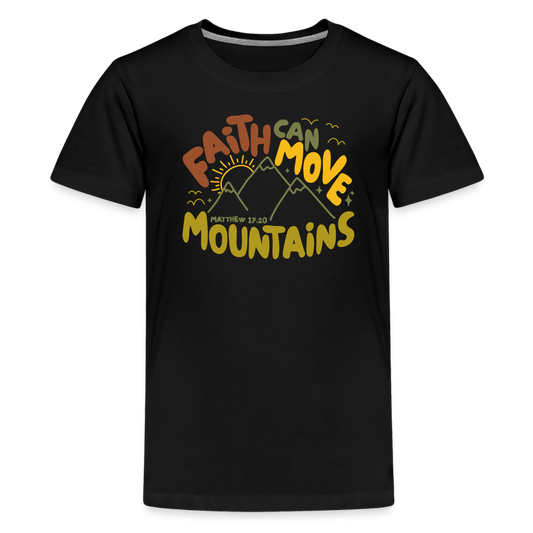 Faith Can Move Mountains (Color) Kid's T-Shirt - black